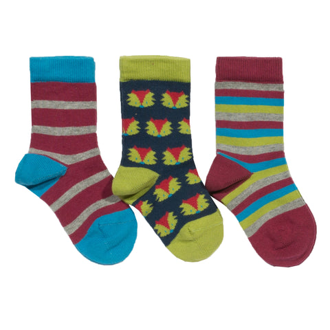 Kite 3 Pack Foxy Socks