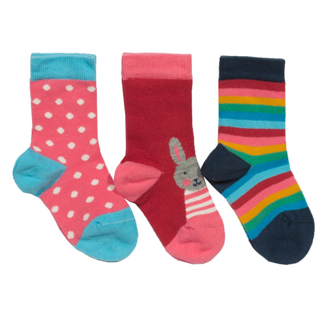 Kite 3 Pack Bunny Socks