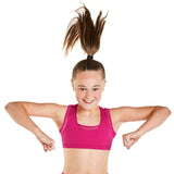 KAIA BY BLOCH RACER BACK CROP TOP BLACK AND PIA. KA006S. TONBRIDGE DANCEWEAR