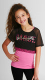 Pineapple Mesh Dance Double Layer Top