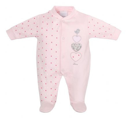 Triple Hearts Cotton Sleepsuit
