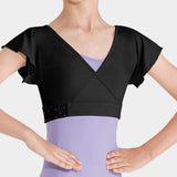 Mirella Crinkle Mesh Mock Wrap Top
